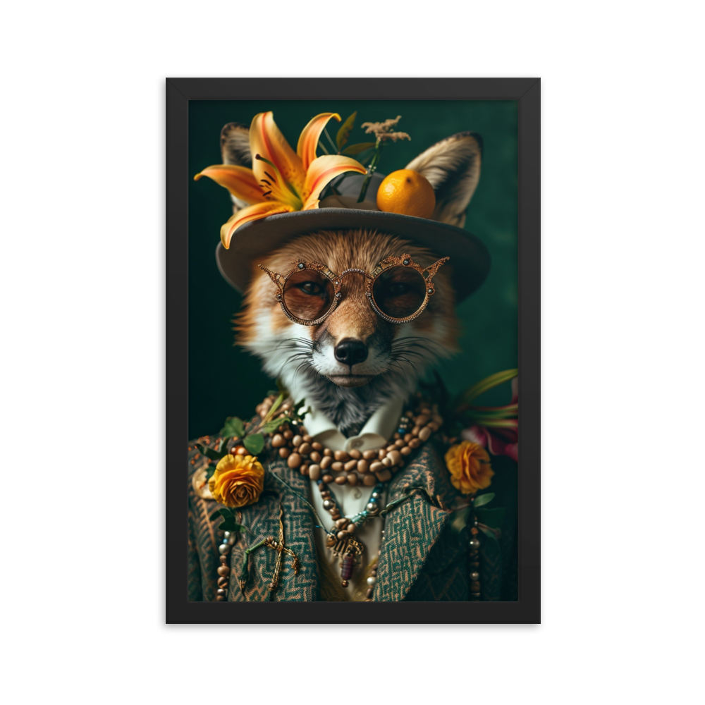 orange-themed-portrait-fox-2-framed-photo-poster-acidcookie